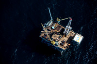 Offshore oil rigs off the Santa Barbara coast, California