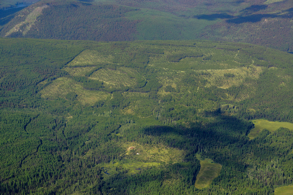 Clear cuts in the Seeley Valley; Mission Mountains in the background