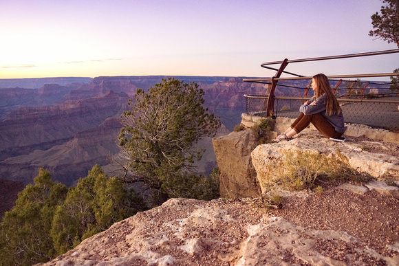 FLAA student contemplating Grand Canyon