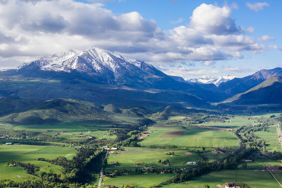 Mount Sopris - Maroon Bells Snowmass Wilderness; Proposed Hay Park Wilderness at the base