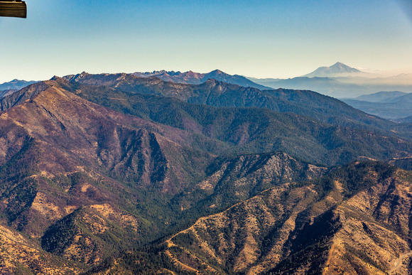 Looking across Trinity Alps Wilderness towards Mount Shasta