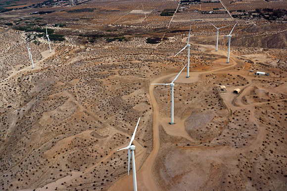 Turbines in the San Gorgonio Pass Wind Farm