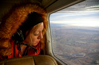 Amber Parnow looks out the window at oil and gas development in Utah