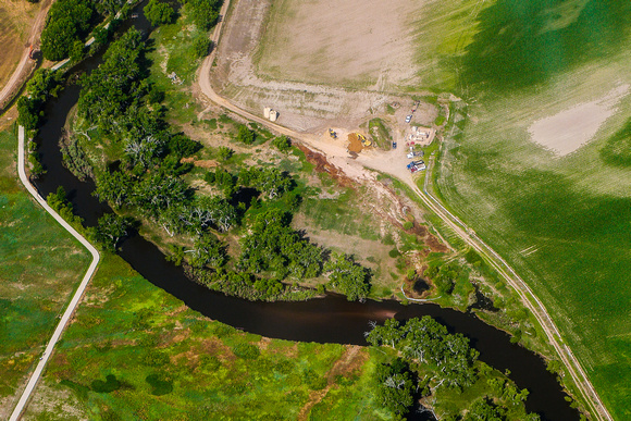 Site of the 7,500 gallon crude oil spill on the Cache La Poudre River