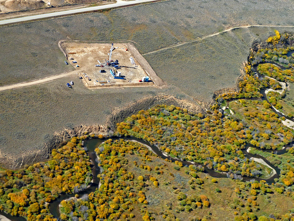 Natural gas well next to Arapahoe Creek. Site of a 2011 blowout.