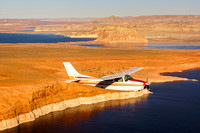 EcoFlight flying students over Lake Powell, discussing water use in the Colorado River