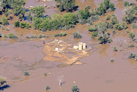 Flash floods on the Front Range in September, 2013 caused severe damage to oil and gas wells in Weld County. Many well pads, like this one, were built on the floodplain.