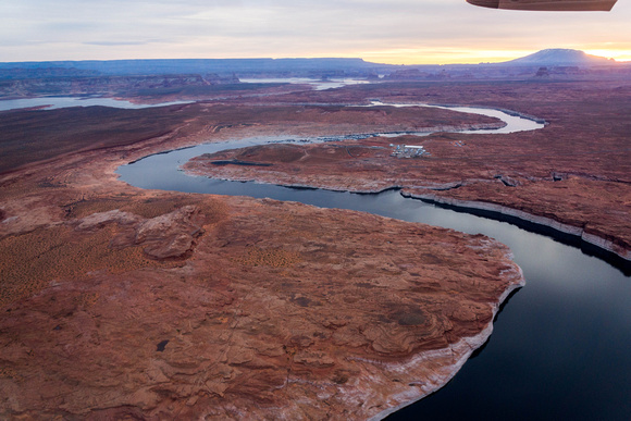 Lake Powell with Navajo Mtn in background