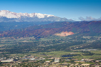 Burned spots from the 2012 Waldo Canyon Fire, Pikes Peak in Background