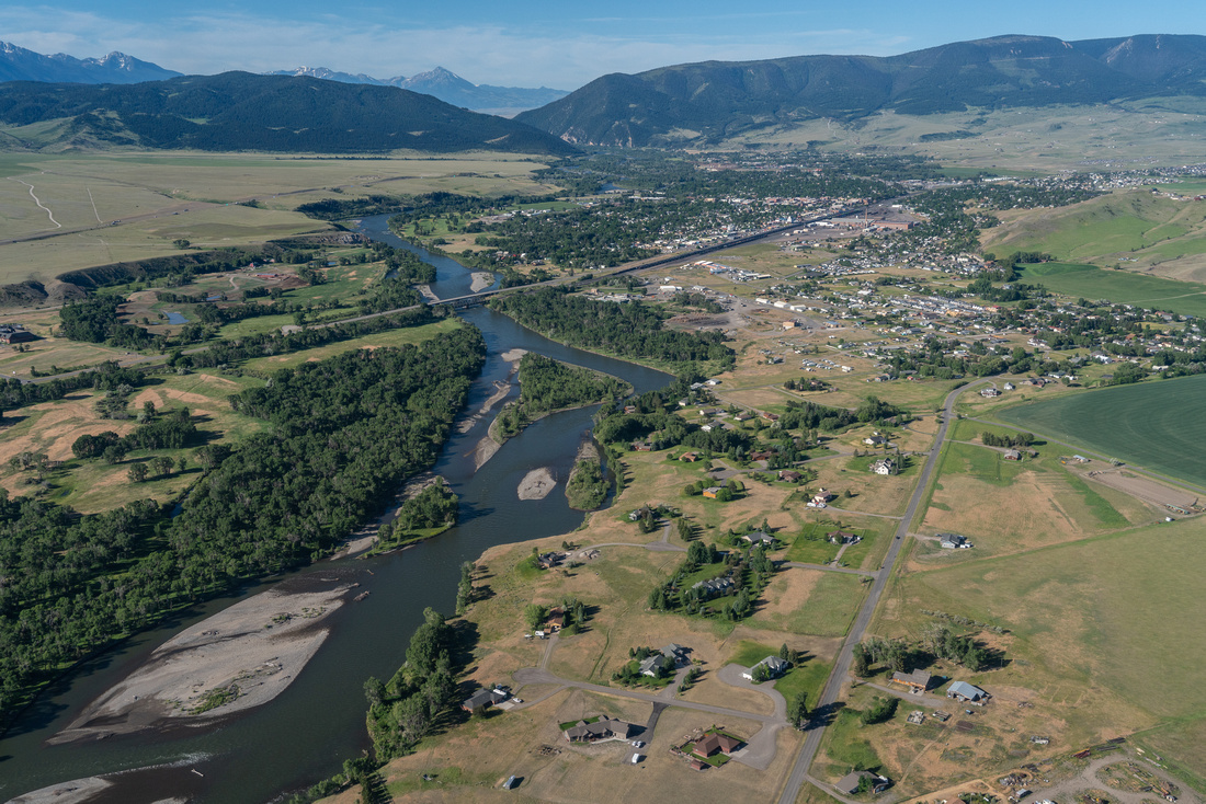 Livingston, MT Farmlands and Yellowstone River-3