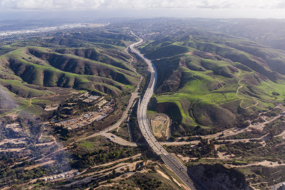 Orange Freeway dividing Shell Area Energy and City of Industry land in the Chino Hills Wildlife Corridor