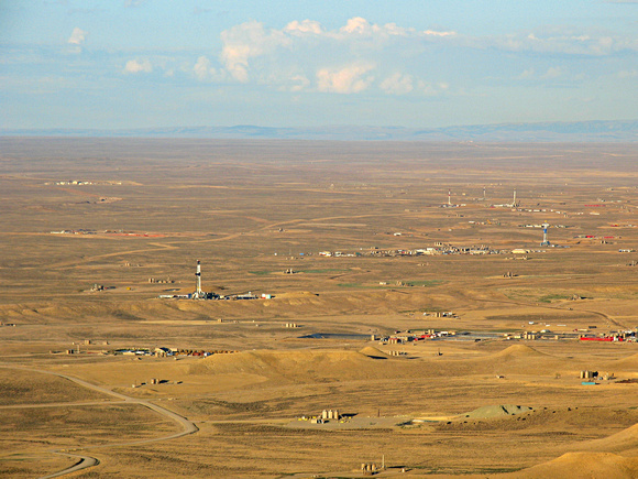 Low Level over Jonah, Wyoming Oil and Gas fields