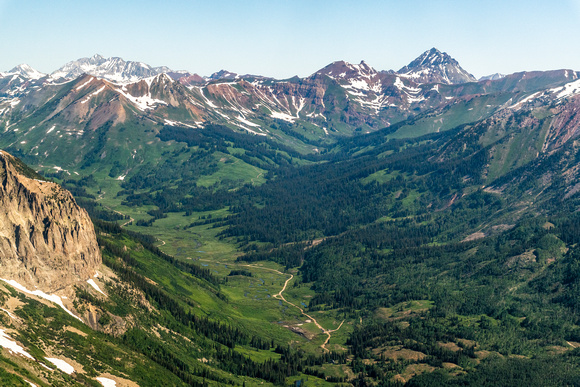 Rocky Mountain Biological Research Area and Maroon Bells in the distance