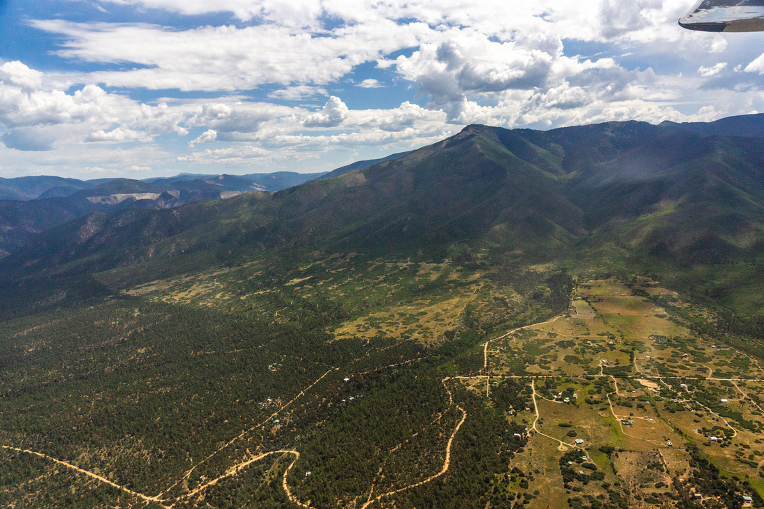 San Cristobal and Columbine-Hondo Wilderness and Questra Mine in distance