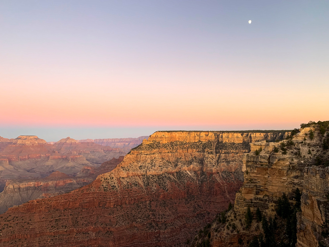 Moon Rise over Grand Canyon