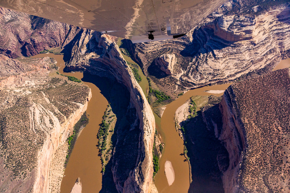 Steamboat Rock Green and Yampa River Confluence in Dinosaur National Monument-