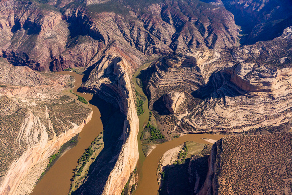 Steamboat Rock Green and Yampa River Confluence in Dinosaur National Monument