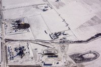 Gas flare, drilling rig and well pad near homes in Weld County, CO
