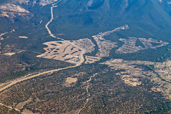 Close-up oil/gas related development on the North end of the Grand Mesa, near Vega Reservoir